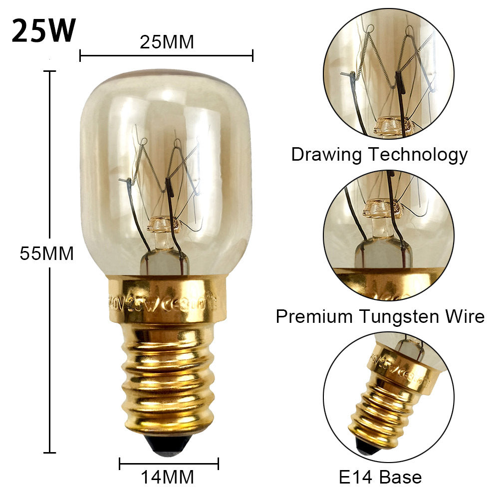 Bulb Oven Bulb 15W 25W Microwave Oven Lamp High Temperature Resistant E14 Himalayan Salt Crystal Lamp