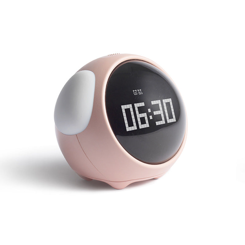 Cartoon Alarm Clock with Temperature Display, Bedside Night Light  Alarm Clock