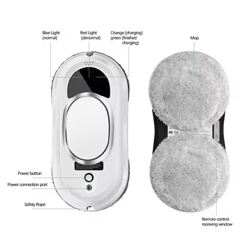 5600Pa Smart Window Cleaning Robot   Auto-Guided, Remote-Controlled Glass Cleaner for Home Use