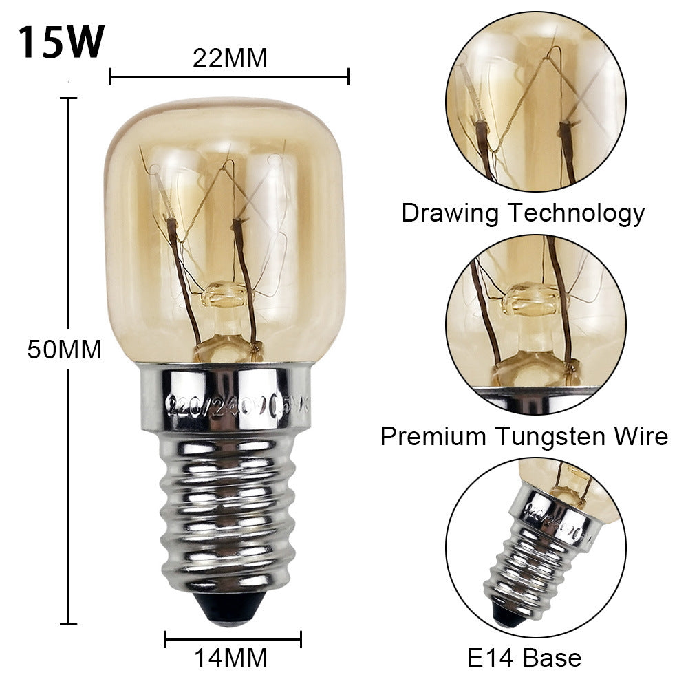 Bulb Oven Bulb 15W 25W Microwave Oven Lamp High Temperature Resistant E14 Himalayan Salt Crystal Lamp