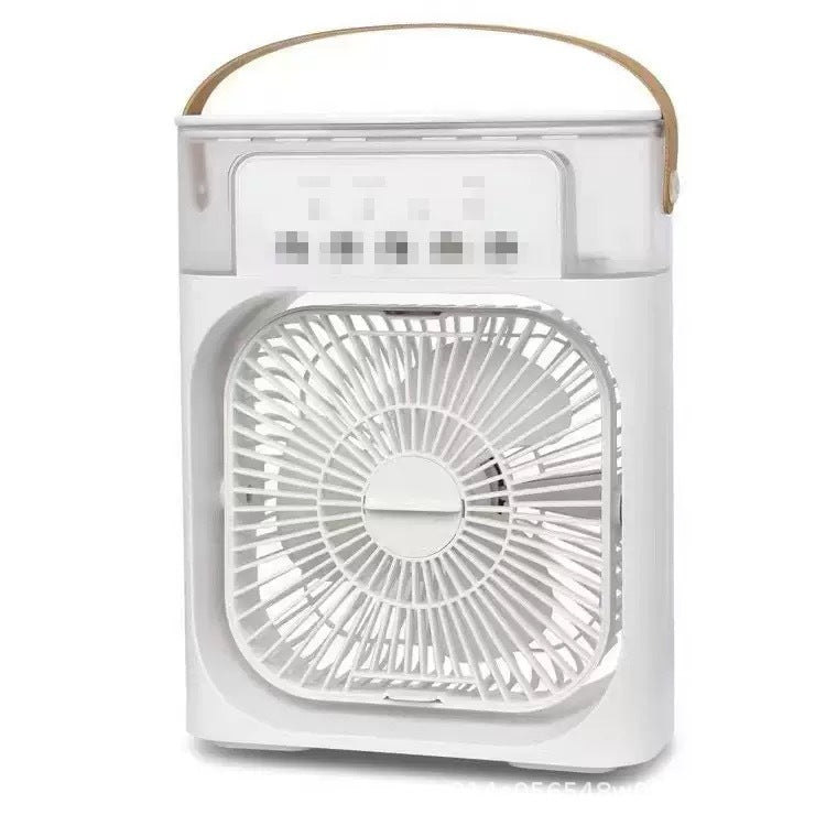 Five-Hole Mist Fan, Multi-Functional Household Office Desktop Humidifier, Cooling Fan with Light, Plug-in Humidifier