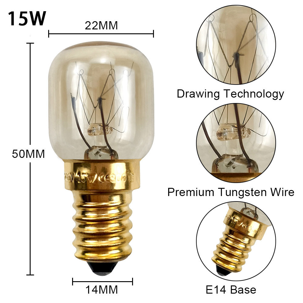 Bulb Oven Bulb 15W 25W Microwave Oven Lamp High Temperature Resistant E14 Himalayan Salt Crystal Lamp