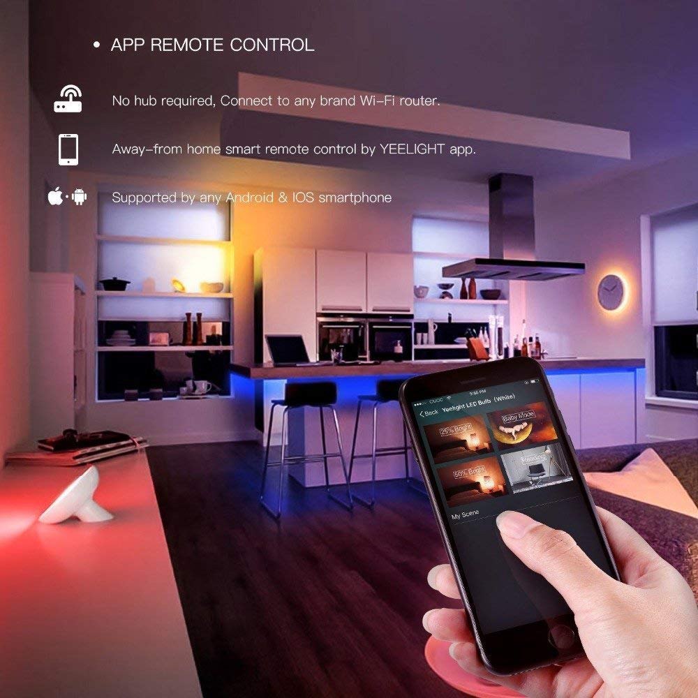 Yeelight RGB LED 2M Smart Light Strip Smart Home for Mi Home APP WiFi Works with Alexa Google Home Assistant 16 Million Colorful