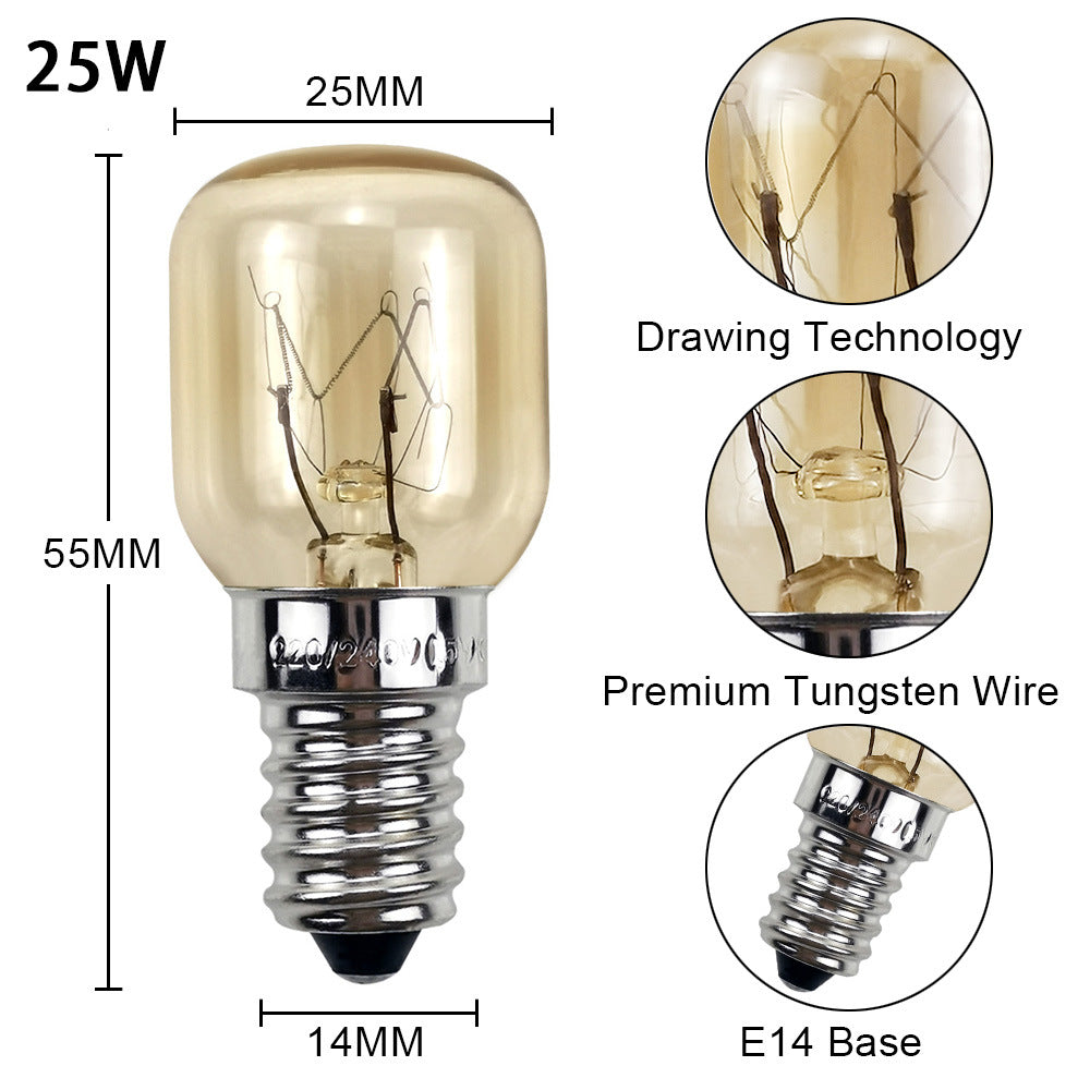 Bulb Oven Bulb 15W 25W Microwave Oven Lamp High Temperature Resistant E14 Himalayan Salt Crystal Lamp